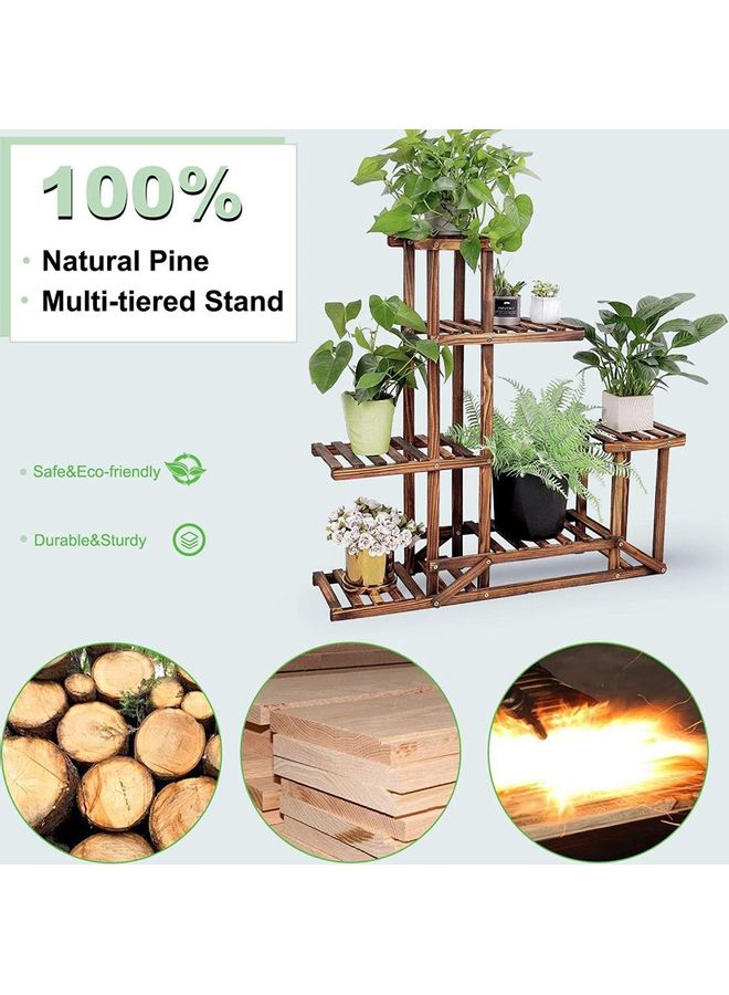 XiuWoo Wooden Plant Rack Stand Brown - Image 4