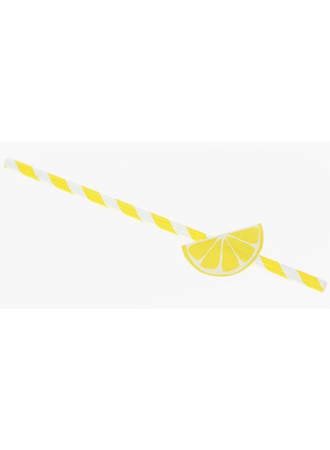 esonmus 50-Piece Lemon Pattern Drinking Straw Set 19.5x0.5cm - Image 3