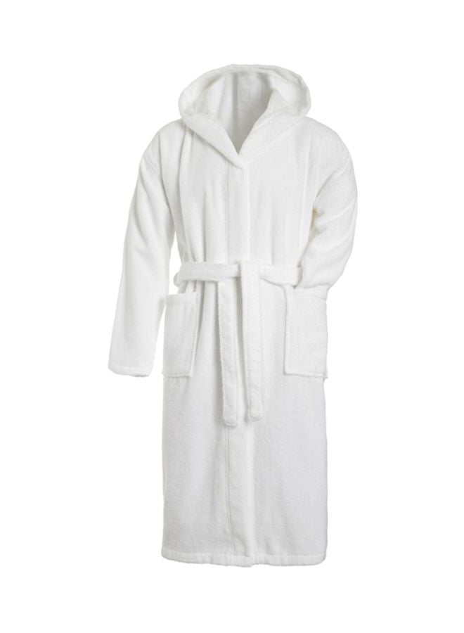 Fabienne Hooded Terry Cotton Bathrobe White One Size centimeter  - Image 1