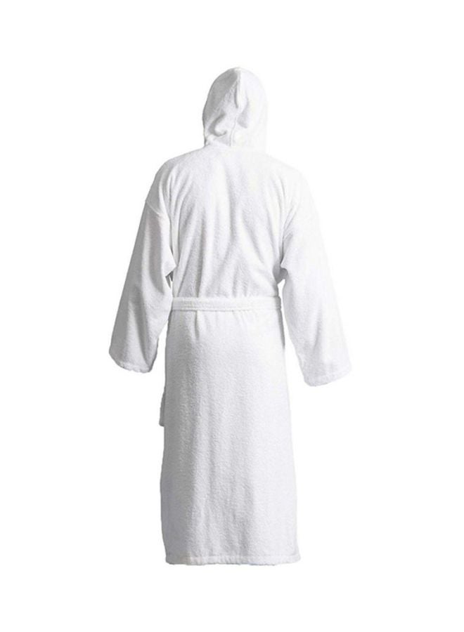 Fabienne Hooded Terry Cotton Bathrobe White One Size centimeter  - Image 2