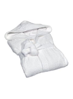 Fabienne Hooded Terry Cotton Bathrobe White One Size centimeter  - Image 3