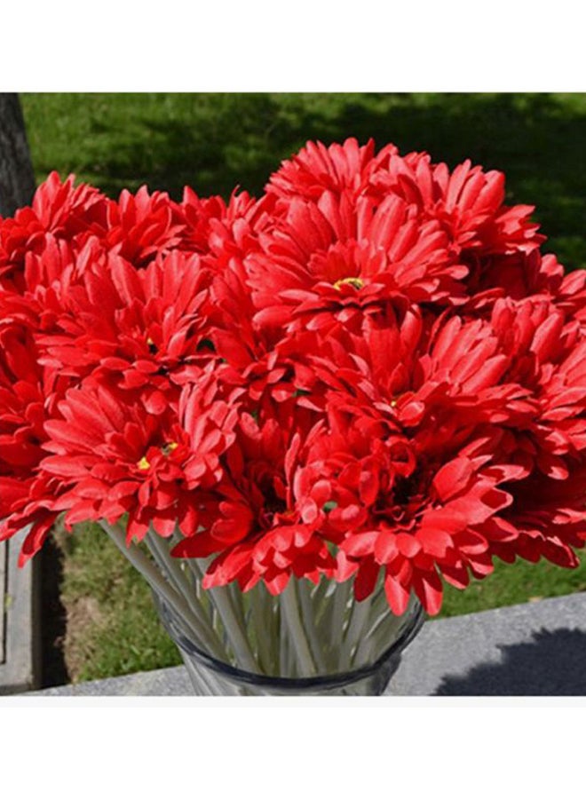 بلولانز باقة من زهور الجربارة الصناعية أحمر 50سم - Image 2