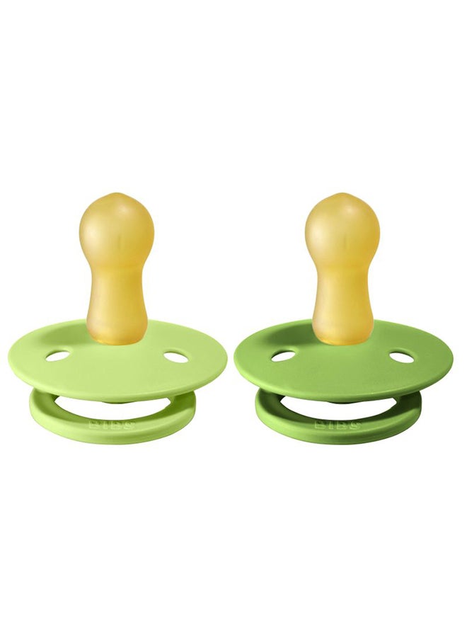 بيبس لهاية مقاس 1، للأطفال منذ الولادة وحتى عمر 6 أشهر، قطعتان، بلون أخضر فاقع/لون الكمثرى - Image 1