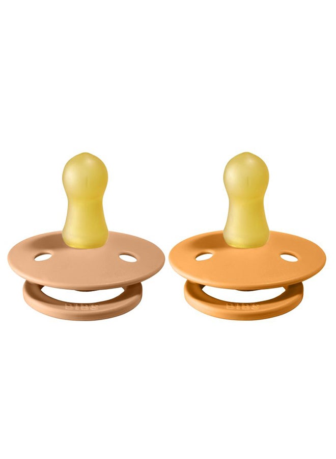 بيبس لهاية مقاس 1، للأطفال منذ الولادة وحتى 6 أشهر، قطعتان، بلون خوخي/مشمشي - Image 1