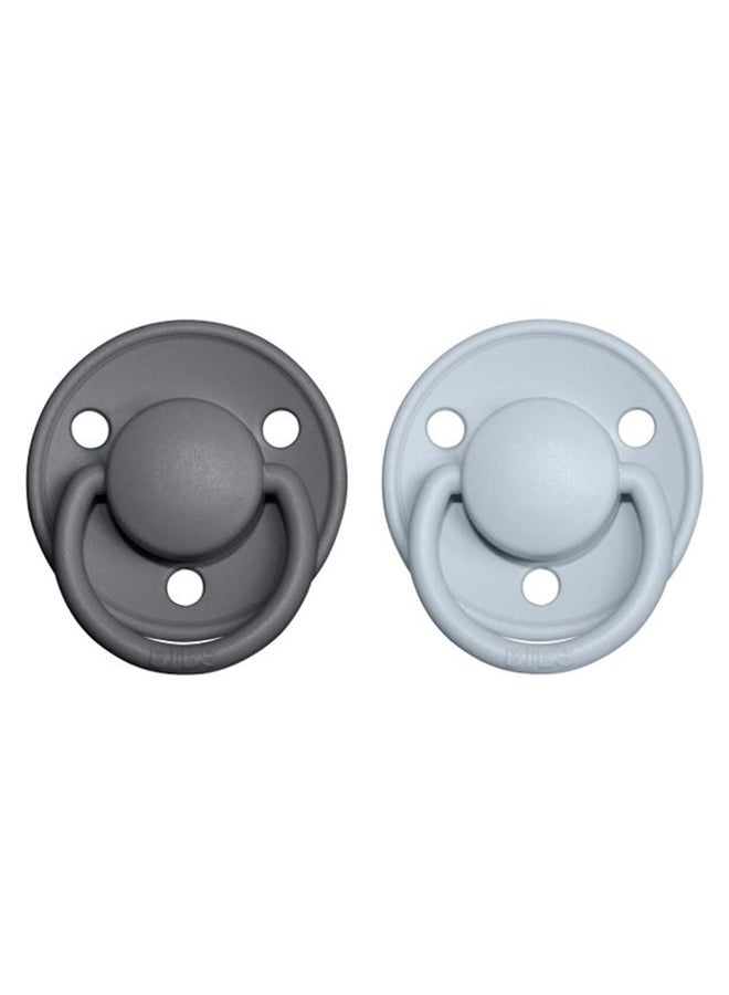 بيبس لهاية ديلوكس مصنوعة من اللاتكس مقاس 1 مناسبة للأطفال من عمر الولادة حتى 6 أشهر من قطعتين، لون آيرون/ أزرق بيبي - Image 2