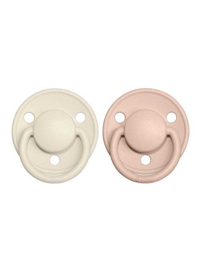 بيبس لهاية ديلوكس سيليكون مقاس 1، للأطفال منذ الولادة وحتى عمر 3 سنوات، قطعتان، بلون عاجي/بلش - Image 2
