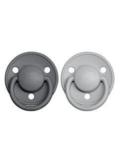 BIBS Pacifier DeLux (Silicone) One Size 0-3 Yrs 2 pcs - Iron]/Cloud  - Image 2