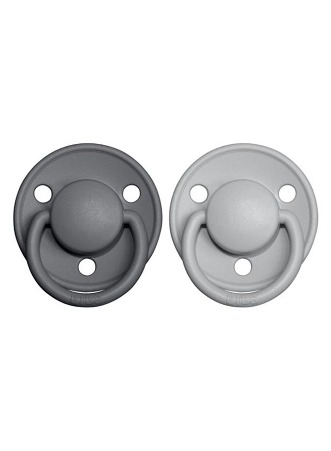 BIBS Pacifier DeLux (Silicone) One Size 0-3 Yrs 2 pcs - Iron]/Cloud  - Image 2