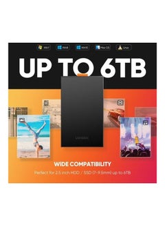 يو جرين علبة محرك أقراص صلبة خارجية من ساتا إلى USB 3.0 مقاس 2.5 بوصة أسود  - Image 3