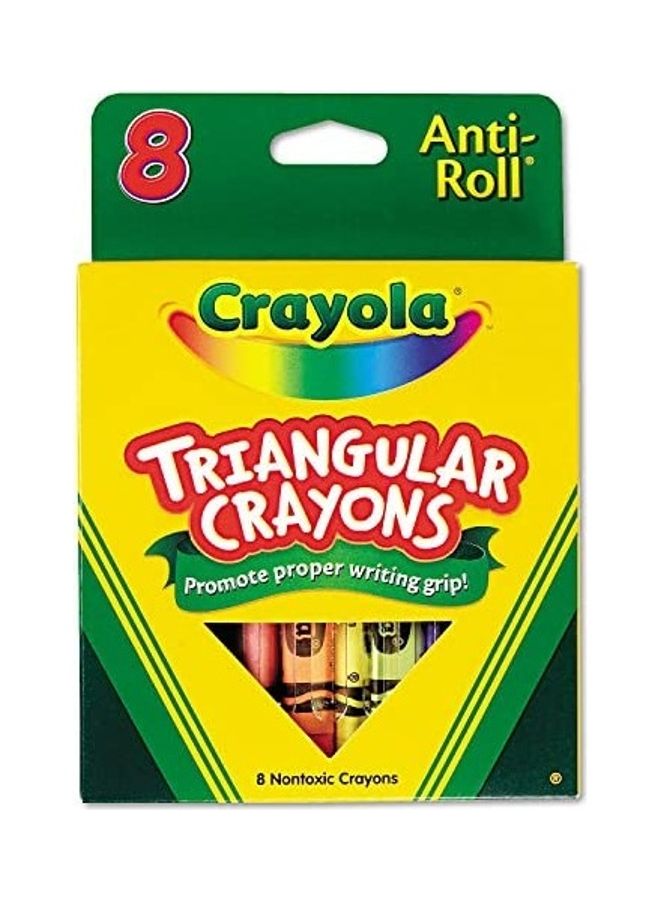 كرايولا مجموعة أقلام تلوين شمع بتصميم مثلث مكونة من 8 قطع - Image 1