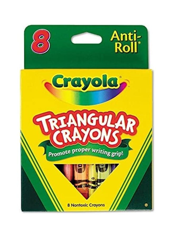 كرايولا مجموعة أقلام تلوين شمع بتصميم مثلث مكونة من 8 قطع - Image 2