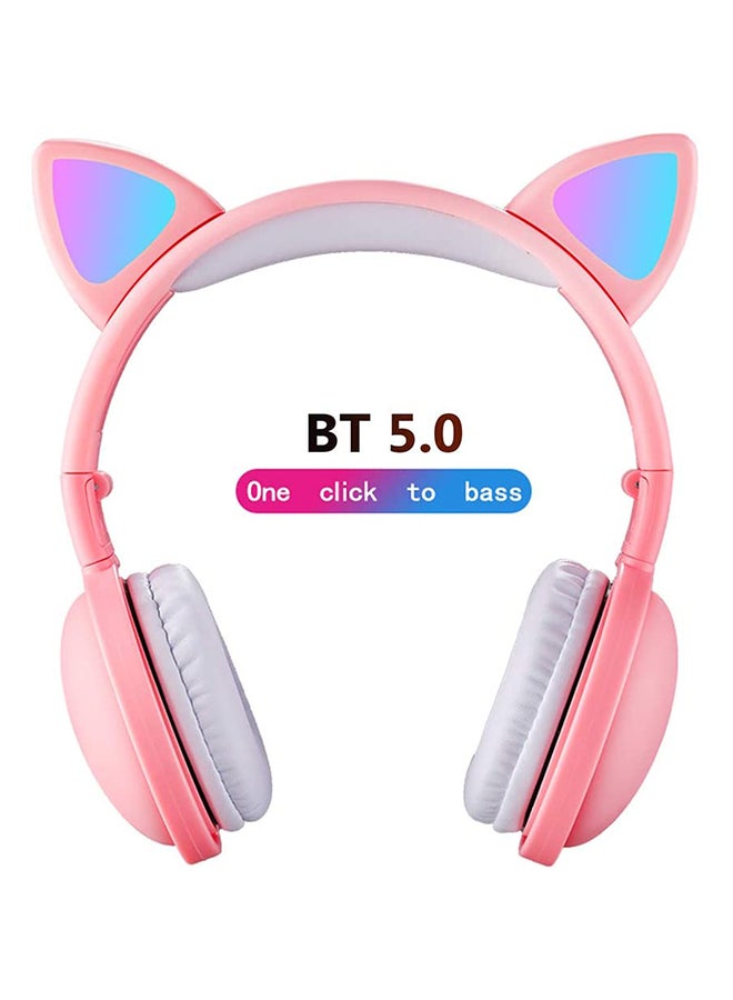 Cat Ear Bluetooth Headphones Pink  - Image 2