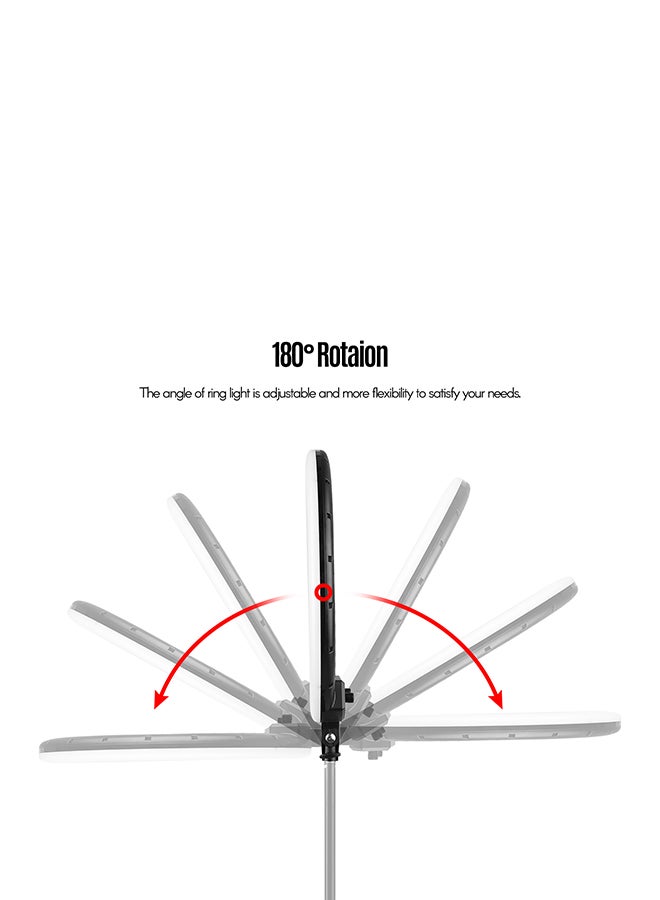 21 Inch LED Ring Light Lamp Set with 3-Piece Phone Holders Silver/Black - Image 5