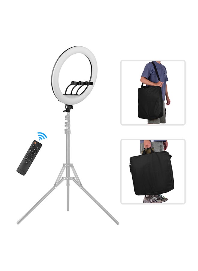 Generic - 21 Inch LED Ring Light Lamp Set with 3-Piece Phone Holders Black/Silver - Image 1