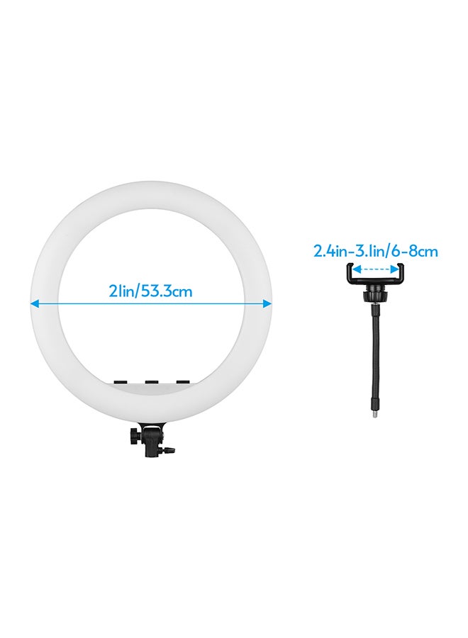 Generic - 21 Inch LED Ring Light Lamp Set with 3-Piece Phone Holders Black/Silver - Image 1