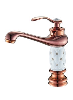 Mixer Handle with Diamond Single Lever Basin Gold/White
