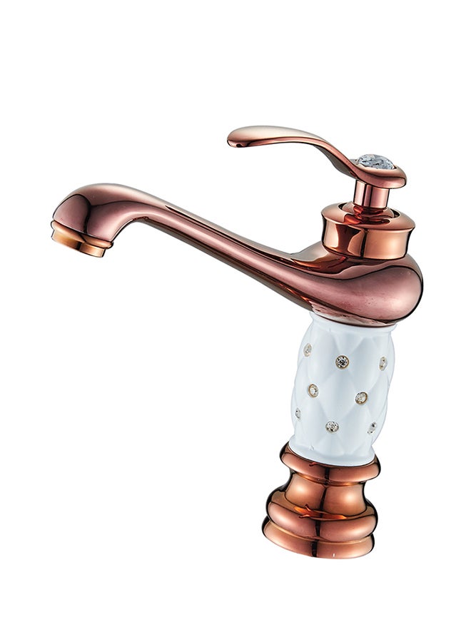 Generic - Mixer Handle with Diamond Single Lever Basin Gold/White - Image 1