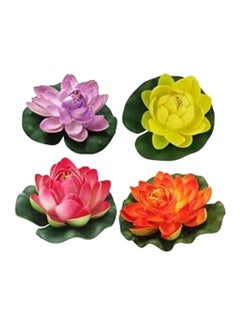 Generic 4-Piece Artificial Floating Foam Lotus Flowers Multicolour 45inch 