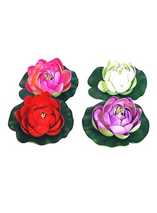 4-Piece Artificial Floating Lotus Flower Multicolour - v1612446240/N44075411A_1