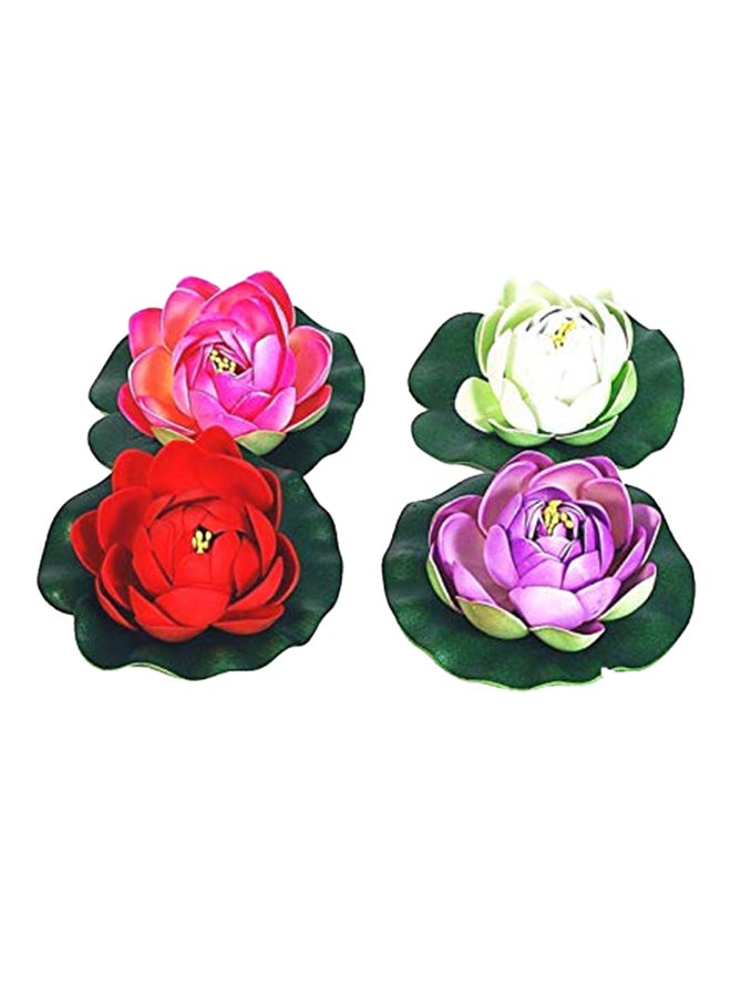Generic - 4-Piece Artificial Floating Lotus Flower Multicolour - Image 1