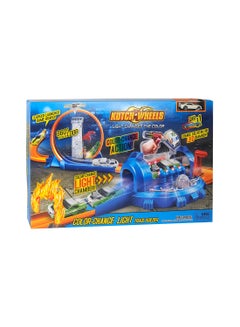 Racing Track Builder Set + Car With Magic Color Change Technology Multicolour