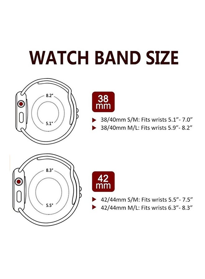 D'VOGUE - Replacement Band For Apple Watch 42/44mm Blue/White - Image 1