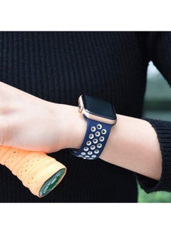 D'VOGUE Replacement Band For Apple Watch 42/44mm Blue/White  - Image 4