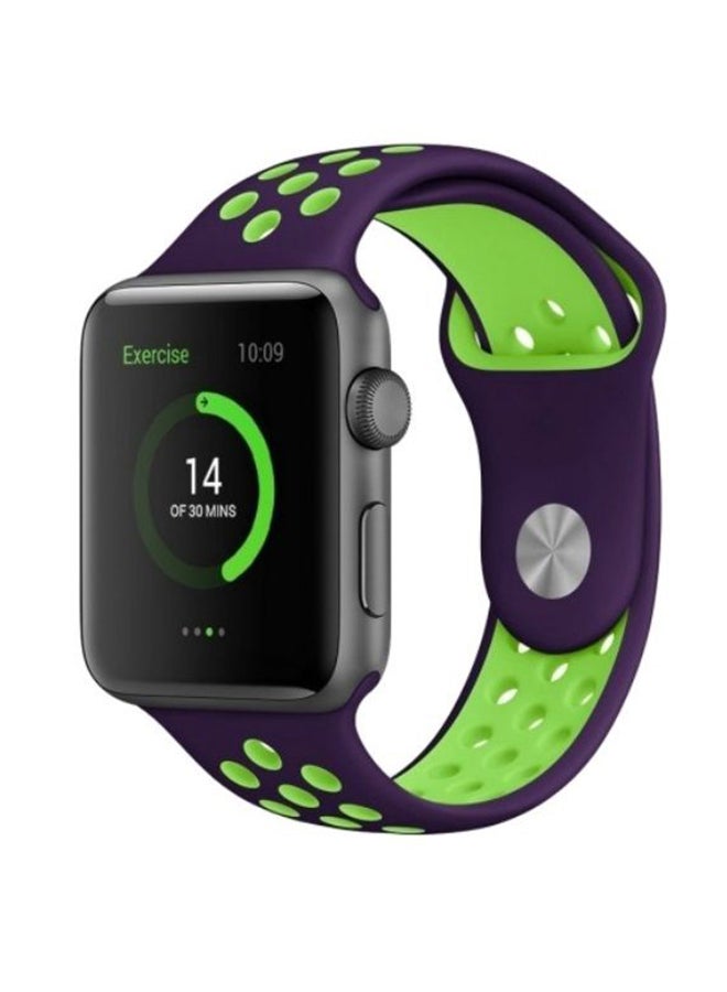 D'VOGUE - Replacement Band For Apple Watch 42/44mm Purple/Green - Image 1