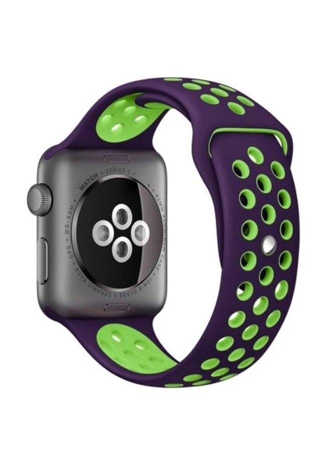 D'VOGUE - Replacement Band For Apple Watch 42/44mm Purple/Green - Image 1