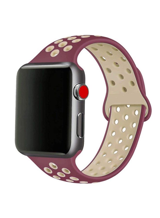 D'VOGUE - Replacement Band For Apple Watch 42/44mm Smokey Pink/Beige - Image 1