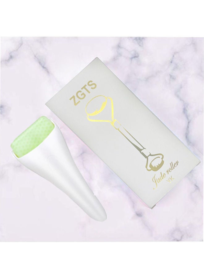 ZGTS Jade Facial Massage Roller Green/White 14cm - Image 3