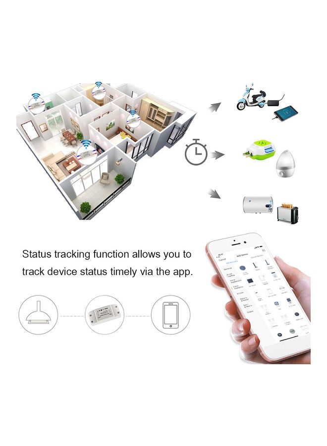 Wi-Fi DIY Remote Switch Timer White 9.30x2.70x4.20cm - Image 4