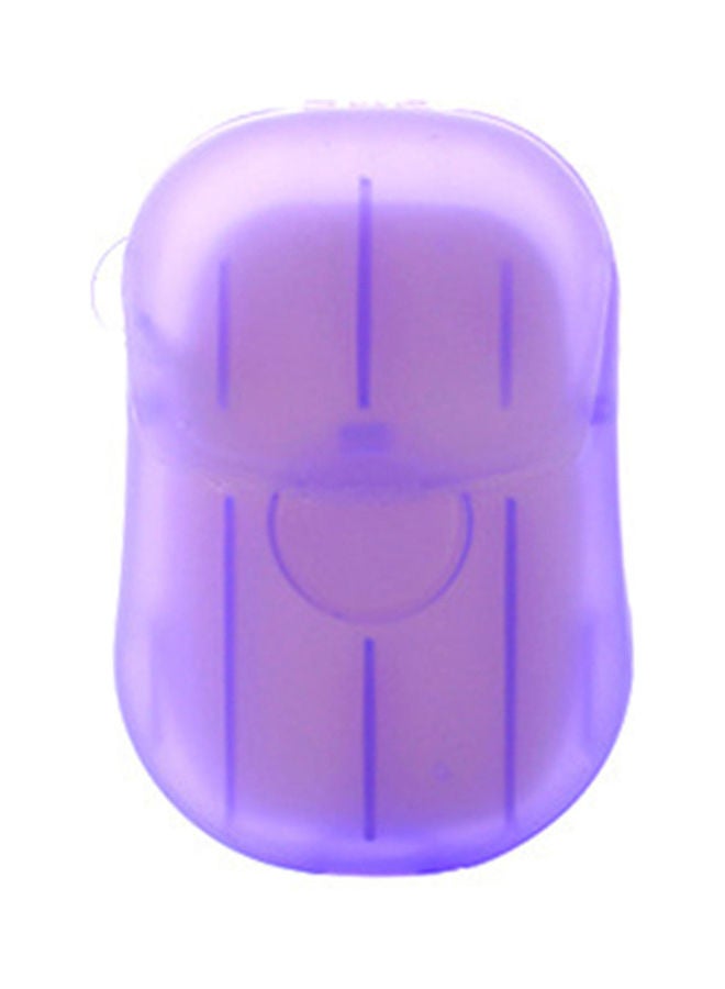 مجموعة رقائق صابون محمولة للاستخدام مرة واحدة مكونة من 20 قطعة مع صندوق تخزين أرجواني 7.00x3.00x4.50سم - Image 1