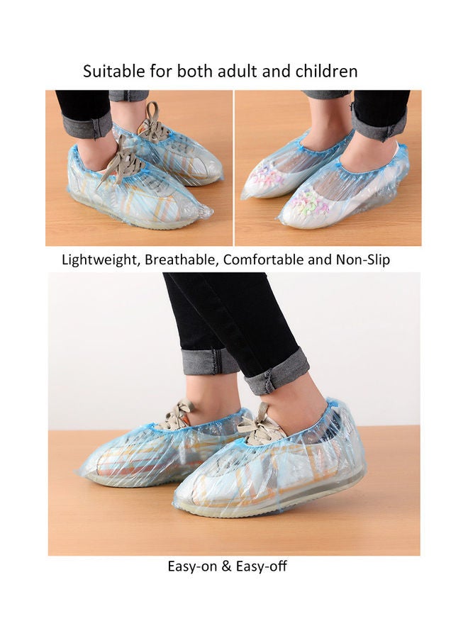 100-Piece Disposable Shoe Cover Blue 25.00x3.00x20.00cm  - Image 4