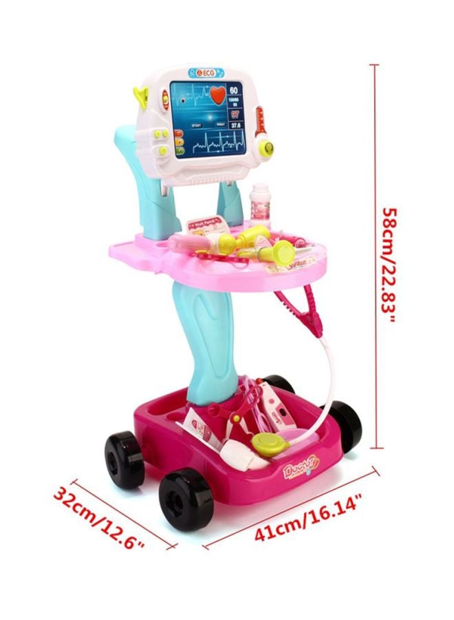 سيثيريا مجموعة ألعاب أدوات الطبيب للعب التظاهري مكونة من 17 قطعة مع شاشة تخطيط ضربات القلب مع حامل متحرك 41x32x58سم - Image 3