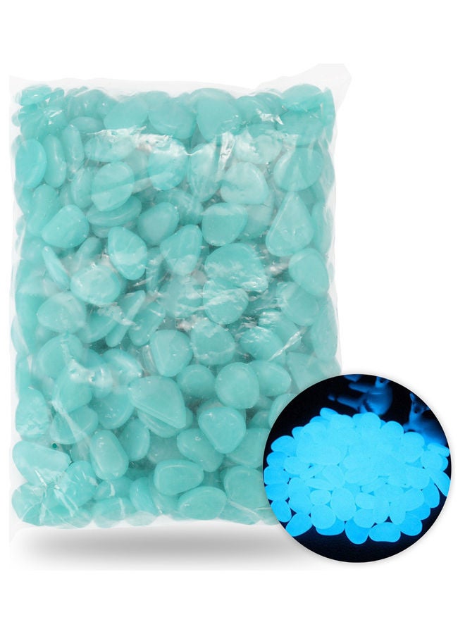 500- Piece Glow in the Dark Garden Pebbles Light blue 20.00x11.00x11.50cm - Image 1