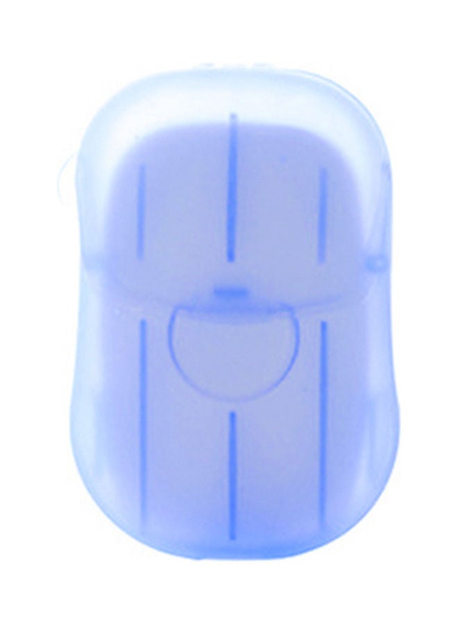 20- Piece Portable Disposable Soap Flakes with Storage Box Container Blue 7.00x3.00x4.50cm - Image 1