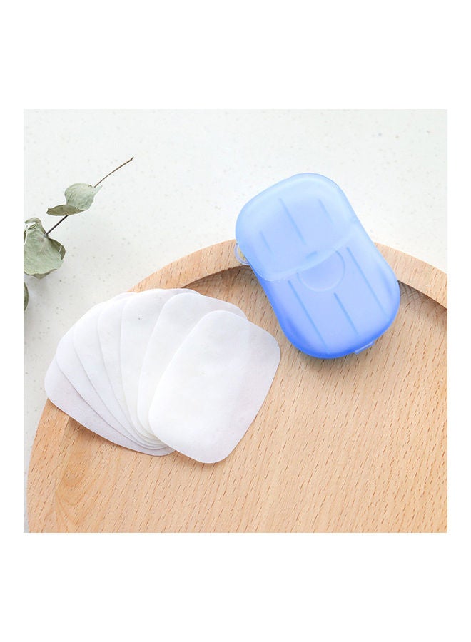 20- Piece Portable Disposable Soap Flakes with Storage Box Container Blue 7.00x3.00x4.50cm - Image 2