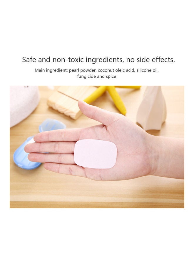20- Piece Portable Disposable Soap Flakes with Storage Box Container Blue 7.00x3.00x4.50cm - Image 4
