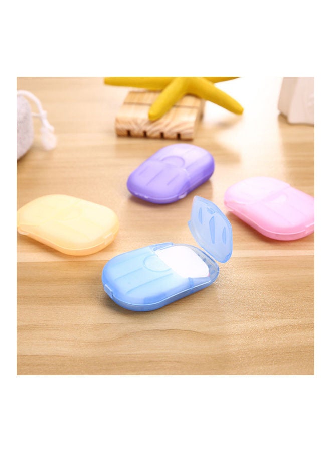 20- Piece Portable Disposable Soap Flakes with Storage Box Container Blue 7.00x3.00x4.50cm - Image 5