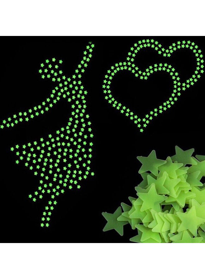 100-Piece Glow In The Dark 3D Stars Wall Stickers Multicolour 1.00 x 1.00 x 1.00cm - Image 5