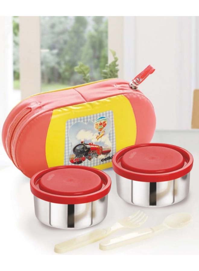 Cello - 4-Piece Get Eat Lunch Box Set With Pouch Red - Image 1