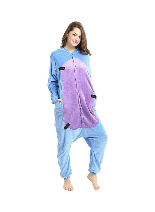 JOLLY - Donkey Pattern Hooded Jumpsuit Blue/Purple - Image 1