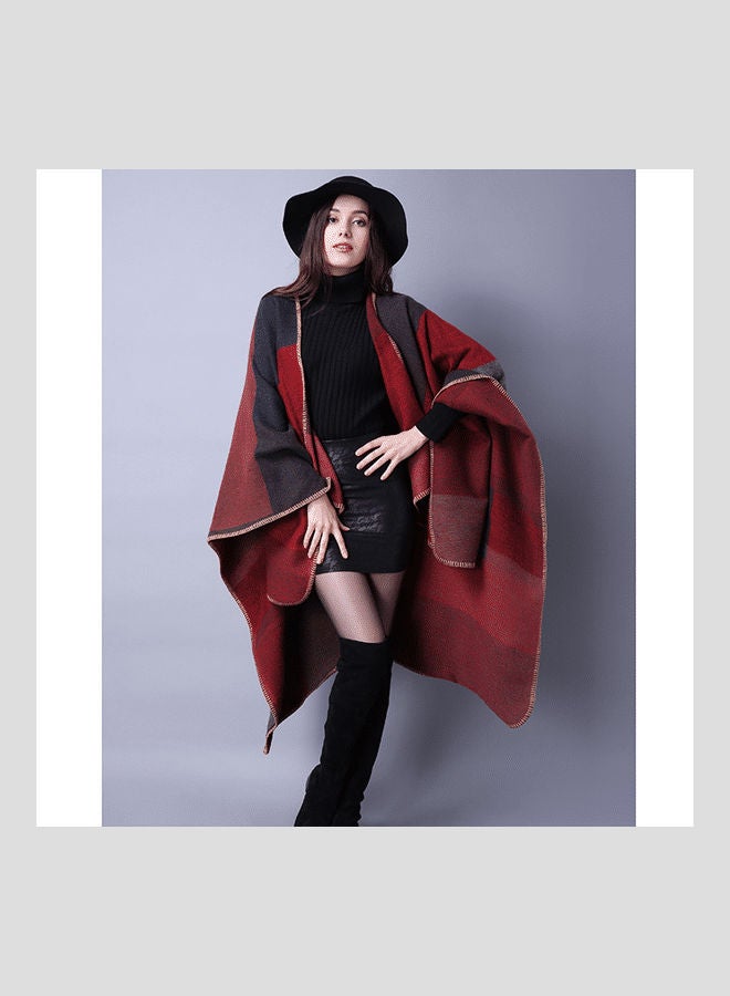 جولي شال بطبعة مربعات رمادي / أحمر / أسود - Image 1