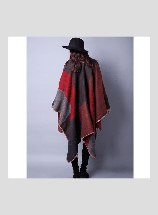 جولي شال بطبعة مربعات رمادي / أحمر / أسود - Image 2