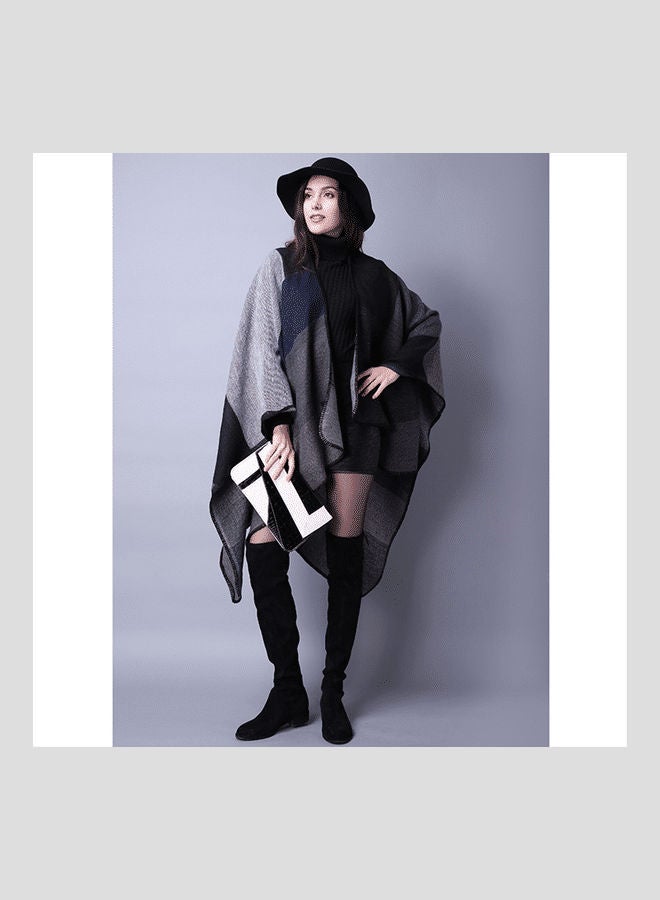 جولي شال بطبعة مربعات أسود/ رمادي - Image 1