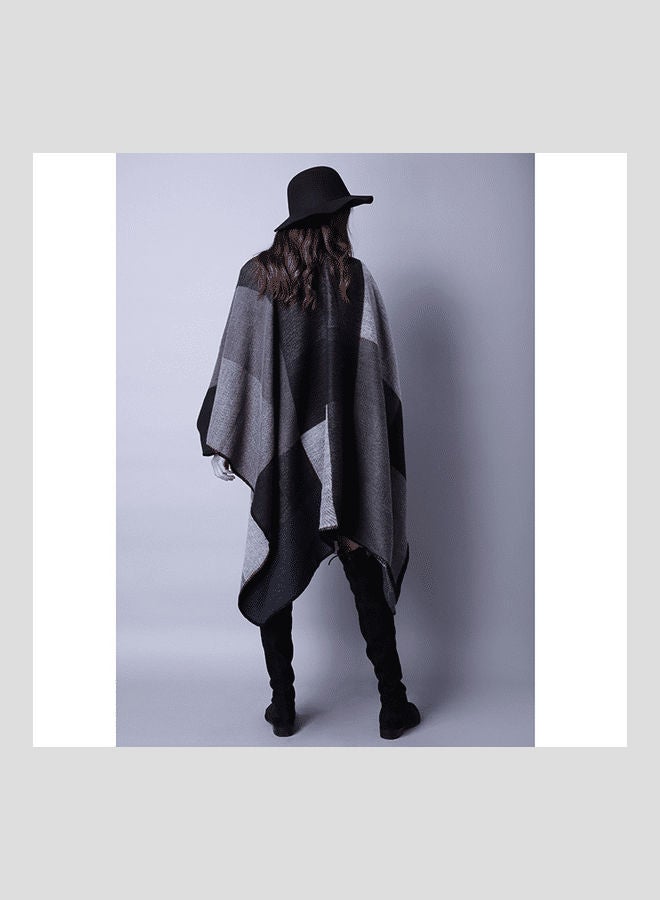 جولي شال بطبعة مربعات أسود/ رمادي - Image 2