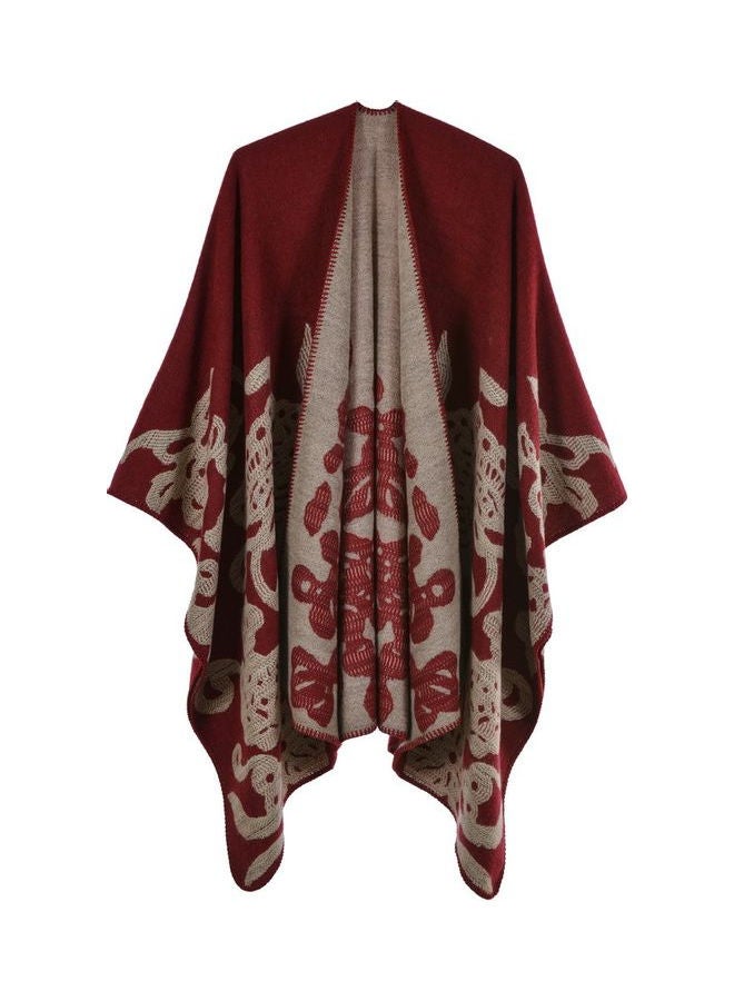 جولي شال بنقشة فراشة كستنائي / رمادي