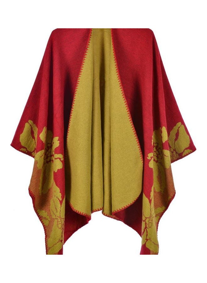 جولي شال بنقشة زهور أحمر / أخضر