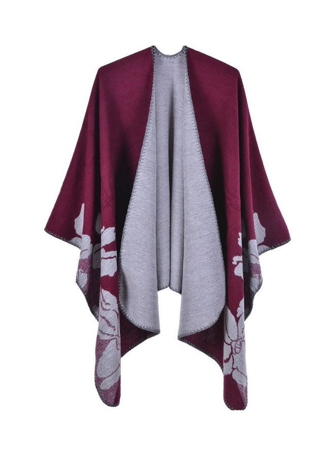 JOLLY Flower Pattern Shawl Purple/Grey